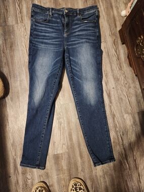 American Eagle Outfitters Women's Dark Blue Skinny Jeans